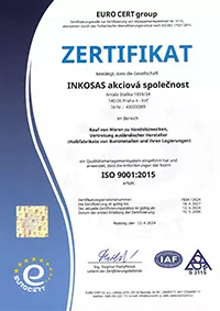 Zertifikat ČSN ISO 9001:2015